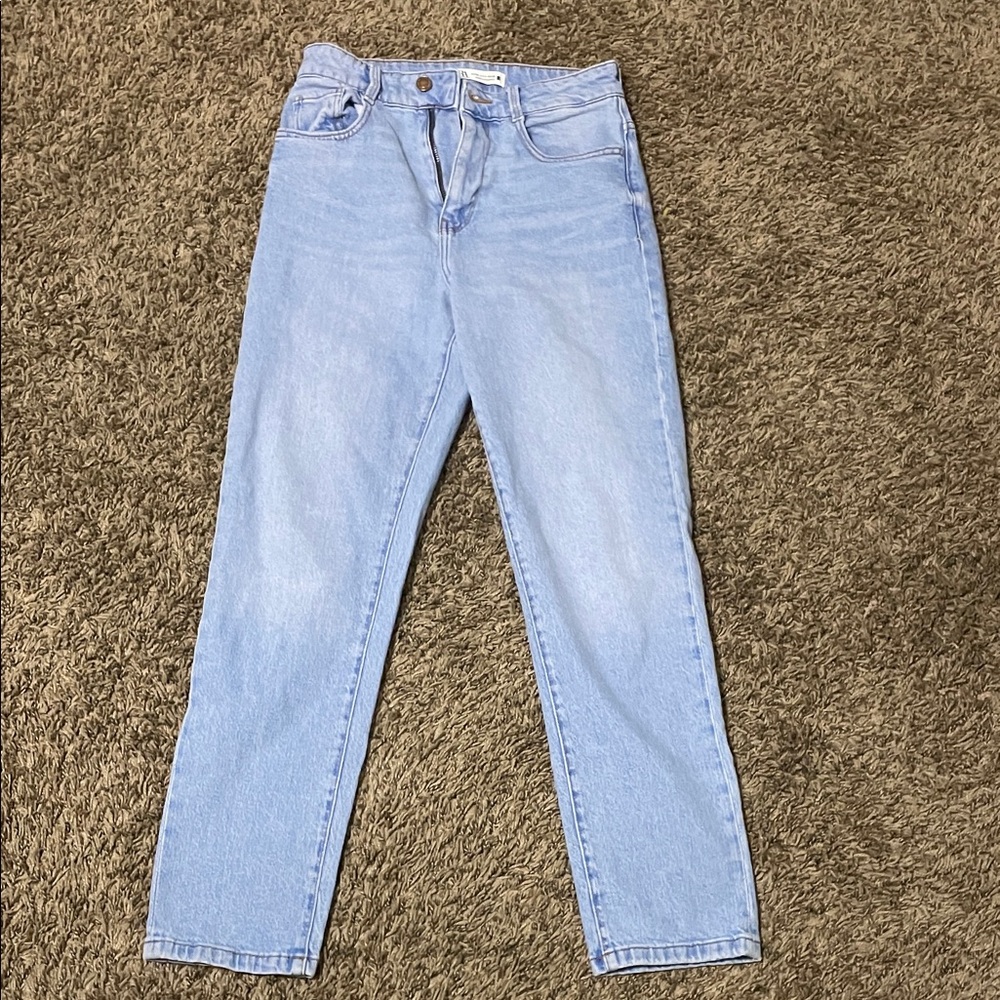 Zara Light Blue Straight Leg Jeans